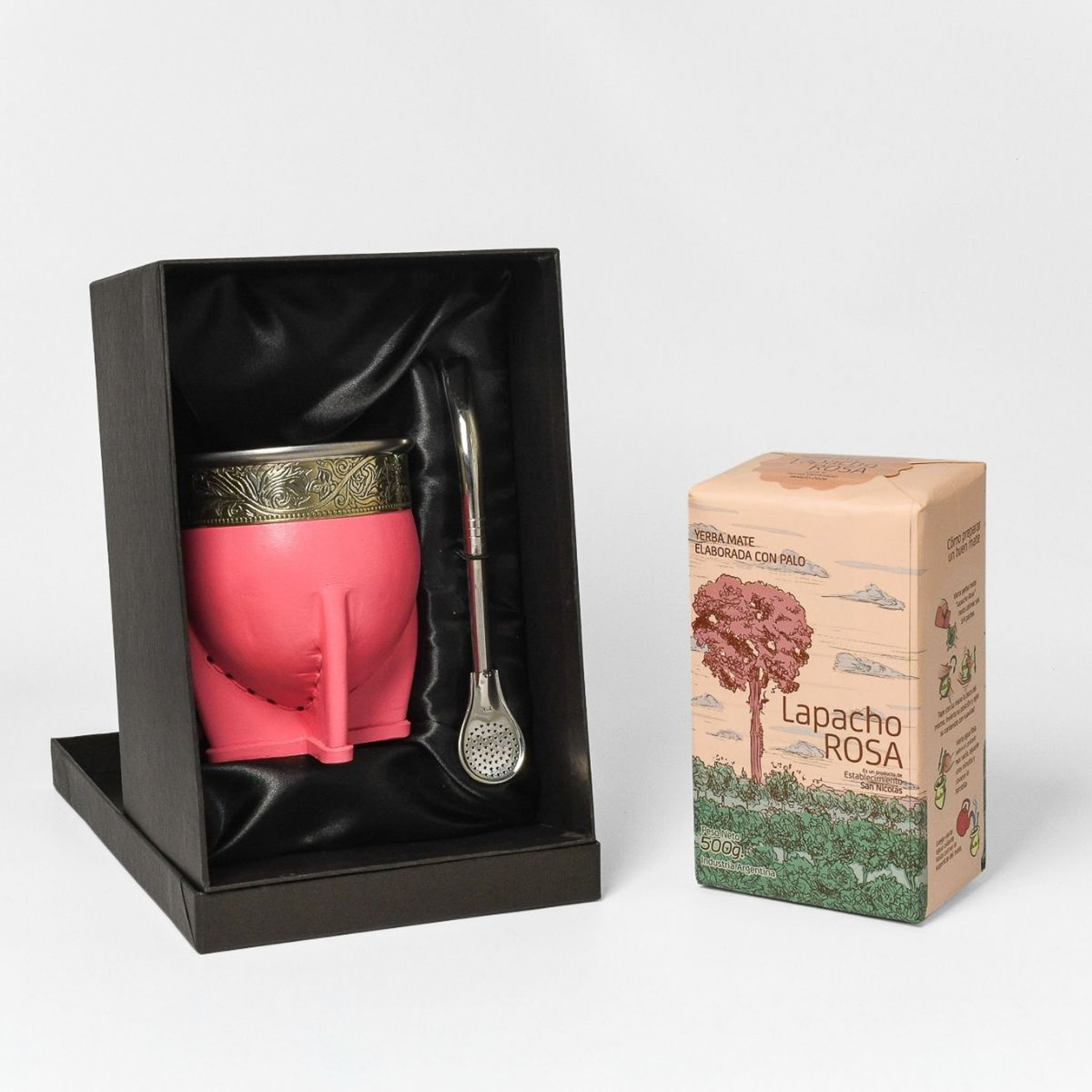 Combo día de la madre 2: Mate Rosa + Bombilla + Yerba + Grabado gratis - Imagen 3
