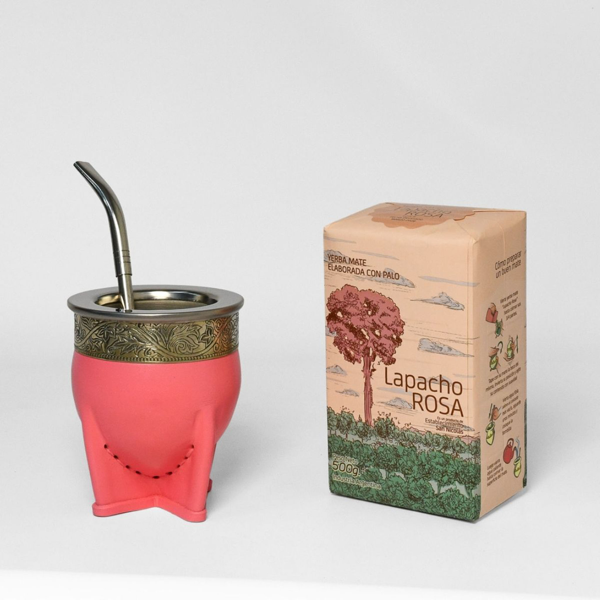 Combo día de la madre 2: Mate Rosa + Bombilla + Yerba + Grabado gratis - Imagen 4